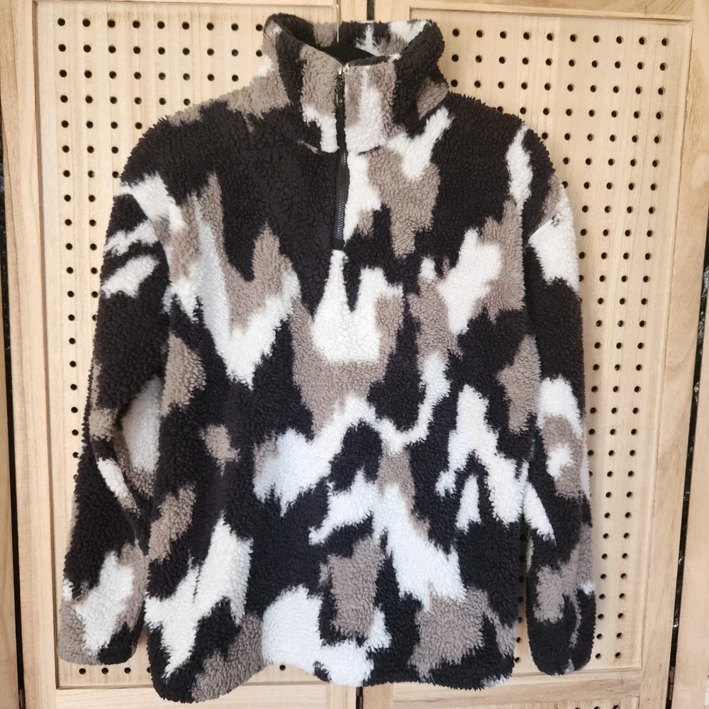 Eddie Bauer Ladies Plush 1/4 Zip Jacket‎ Cost Pullover Soft Warm Women Fall